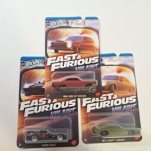 2025 Hot Wheels Fast & Furious Villains Honda S2000/ Camaro / Ford 427 Fairlane
